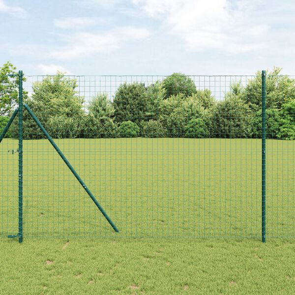 vidaXL Στύλος Περιφράξεων 52 pcs Πράσινο 3.2 x 3.2 x 200 εκ Ατσάλι