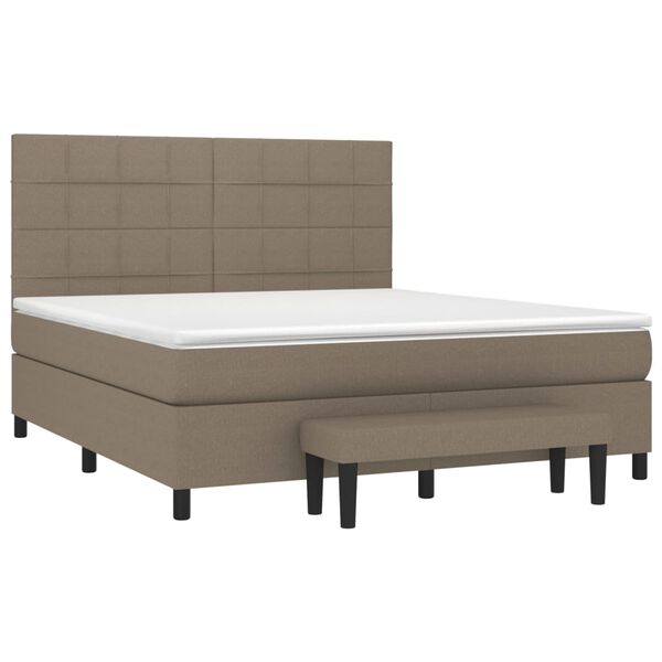 vidaXL &Kappa;&rho;&epsilon;&beta;ά&tau;&iota; Boxspring &mu;&epsilon; &Sigma;&tau;&rho;ώ&mu;&alpha; Taupe 160x200 &epsilon;&kappa;. &Upsilon;&phi;&alpha;&sigma;&mu;ά&tau;&iota;&nu;&omicron;