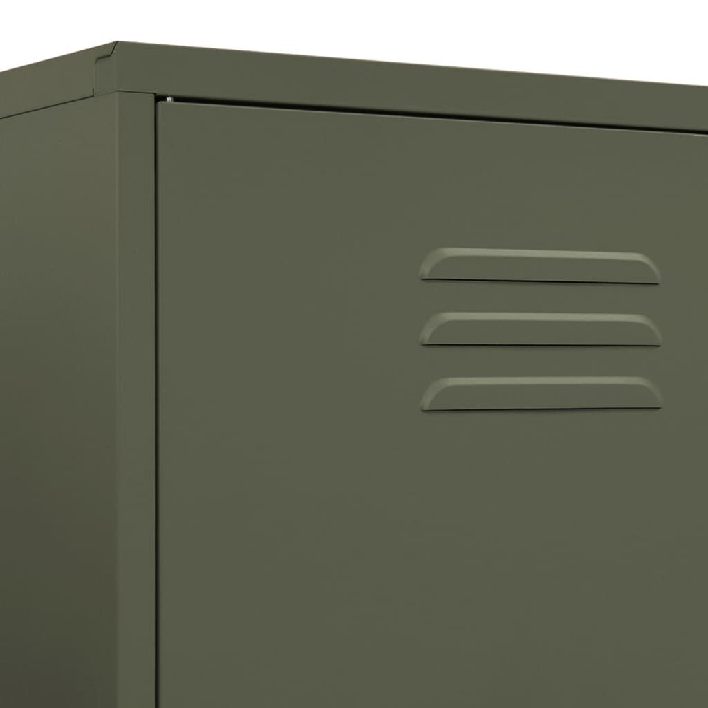 vidaXL Ντουλάπα Πράσινο Λαδί 90 x 50 x 180 εκ. από Ατσάλι