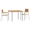 vidaXL Σέτ φαγητού για κήπο 3 pcs Καφέ Μασίφ ξύλο teak