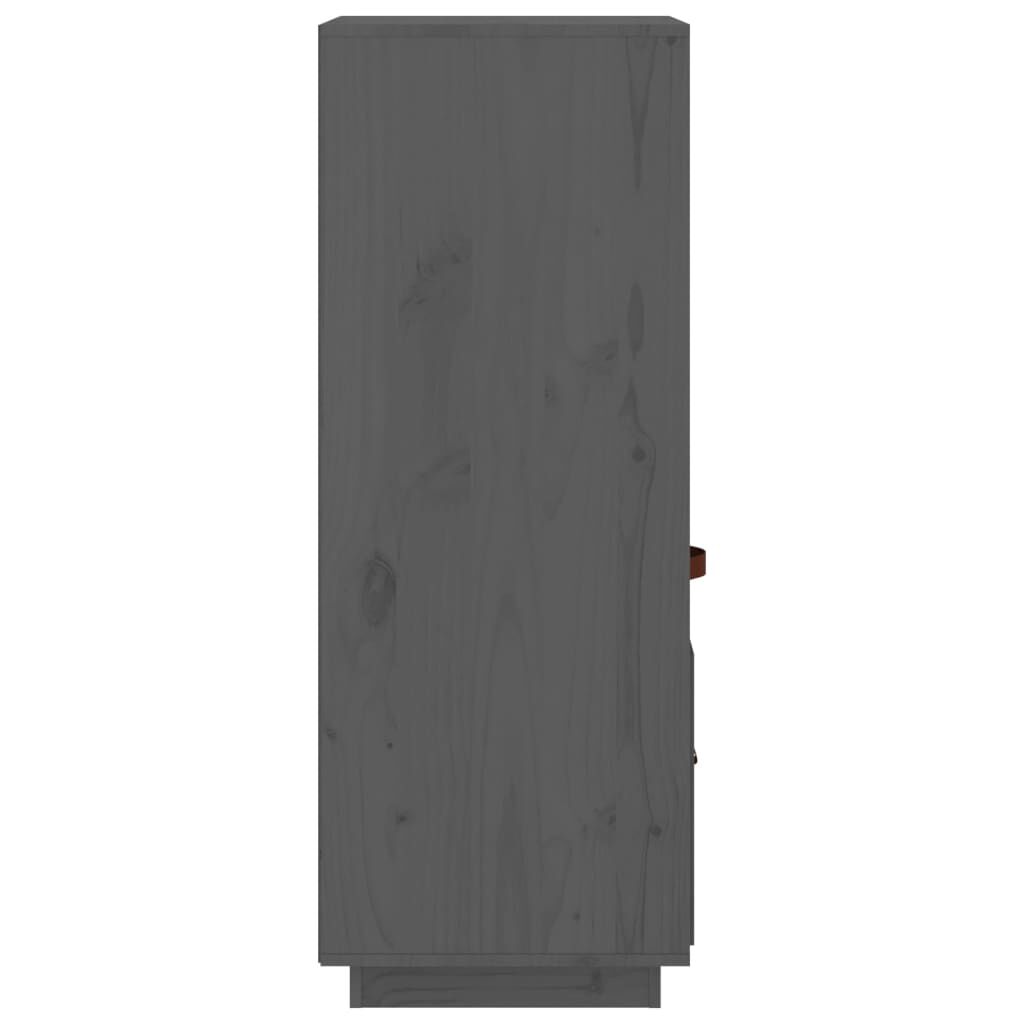 vidaXL Ντουλάπι Ψηλό Γκρι 34 x 40 x 108,5 εκ. από Μασίφ Ξύλο Πεύκου
