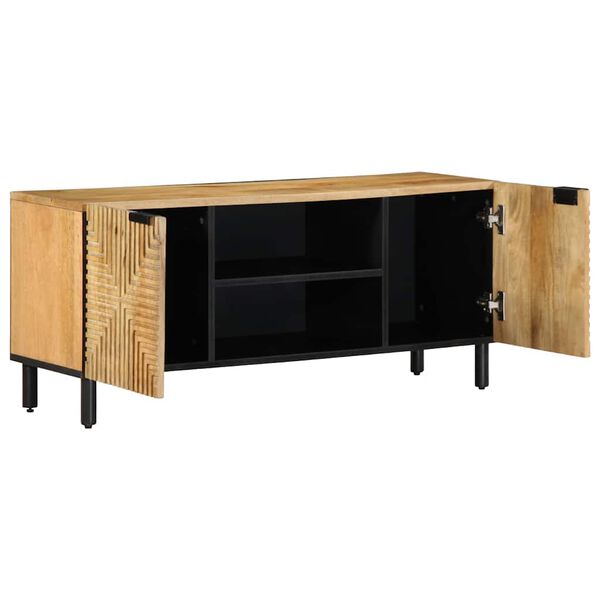 vidaXL Ντουλάπι τηλεόρασης καφέ 105x33x46 cm από μασίφ ξύλο Mango