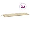 vidaXL Μαξιλάρια Πάγκου Κήπου 2 τεμ. Μπεζ 150x50x7cm Ύφασμα Oxford