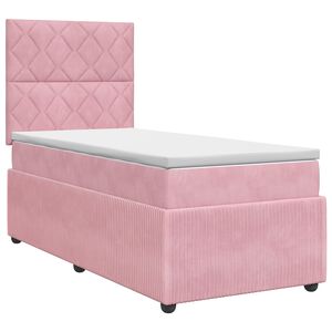 vidaXL &Kappa;&rho;&epsilon;&beta;ά&tau;&iota; box spring &mu;&epsilon; &sigma;&tau;&rho;ώ&mu;&alpha; &Rho;&omicron;&zeta; 90 x 200 cm &Beta;&epsilon;&lambda;&omicron;ύ&delta;&omicron;