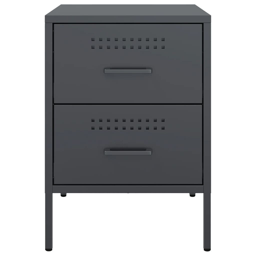 vidaXL Κομοδίνο Ανθρακί 36x39x50,5 εκ. από Χάλυβα