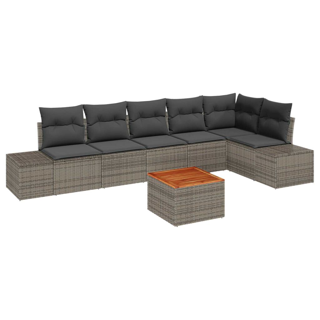 vidaXL Σετ Καναπέ Κήπου 7 pcs Γκρι