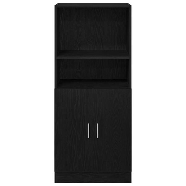 vidaXL Στήλη Κουζίνας Μαύρη 57x41,5x131,5 εκ. από Επεξεργασμένο Ξύλο