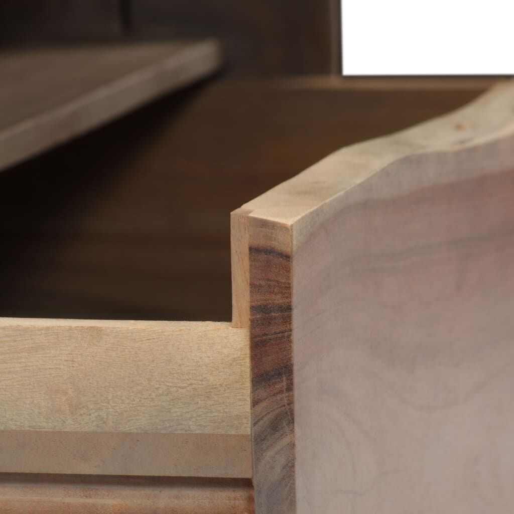 vidaXL Τραπέζι Σαλονιού Live Edge Γκρι 90x50x40 εκ. Μασίφ Ξύλο Ακακίας
