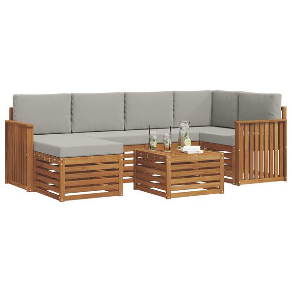 vidaXL &Sigma;&epsilon;&tau; &Kappa;&alpha;&nu;&alpha;&pi;έ 7 pcs &Phi;&upsilon;&sigma;&iota;&kappa;ό &kappa;&alpha;&iota; &Alpha;&nu;&omicron;&iota;&chi;&tau;ό &Gamma;&kappa;&rho;&iota; &Sigma;&tau;&epsilon;&rho;&epsilon;ό &Xi;ύ&lambda;&omicron; &Alpha;&kappa;&alpha;&kappa;ί&alpha;&sigmaf;