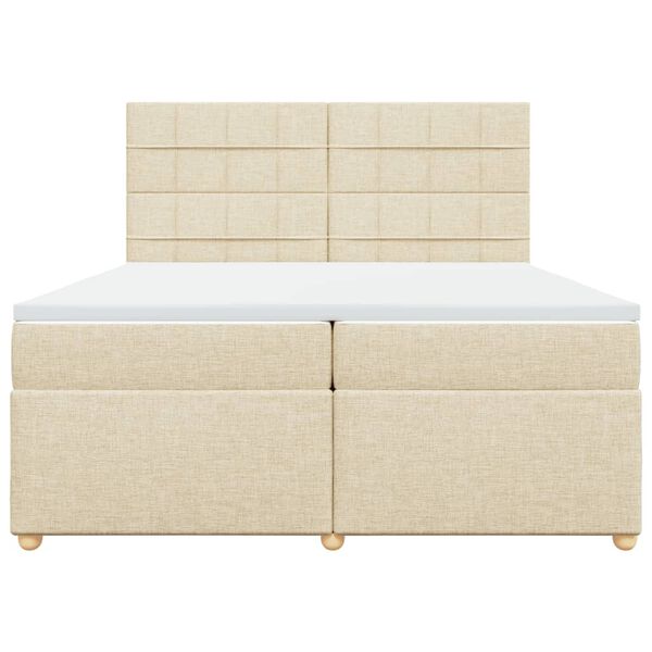 vidaXL &Kappa;&rho;&epsilon;&beta;ά&tau;&iota; Boxspring &mu;&epsilon; &Sigma;&tau;&rho;ώ&mu;&alpha; &Kappa;&rho;&epsilon;&mu; 200x200 &epsilon;&kappa;. &Upsilon;&phi;&alpha;&sigma;&mu;ά&tau;&iota;&nu;&omicron;
