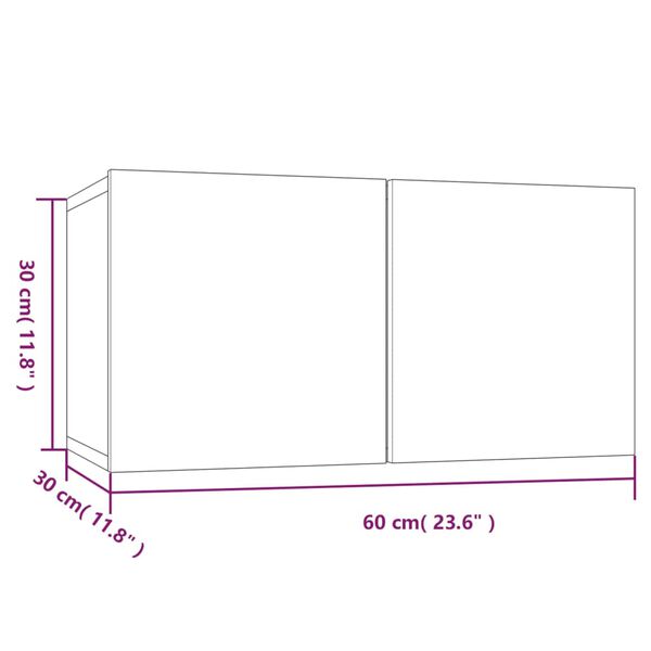 vidaXL Έπιπλα Τηλεόρασης 8 τεμ. Καπνιστή Δρυς 60x30x30εκ. Επεξεργ.Ξύλο
