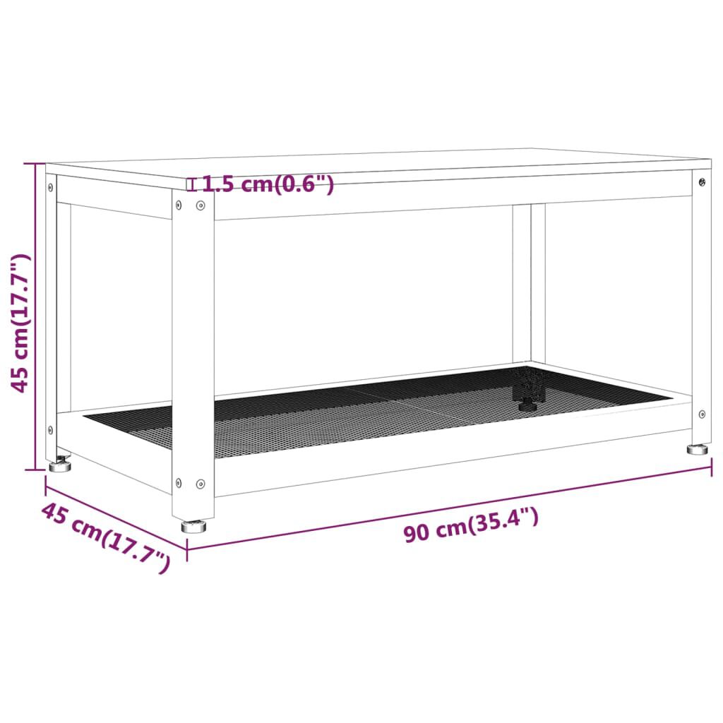 vidaXL Τραπεζάκι Σαλονιού Αν. Καφέ/Μαύρο 90x45x45 εκ. από MDF/Σίδερο