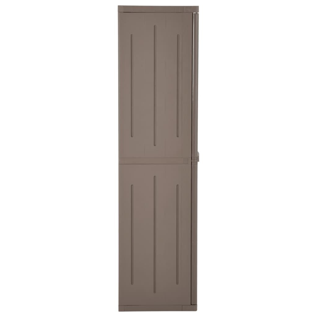 vidaXL Ντουλάπι Αποθήκευσης Κήπου Καφέ 65x45x172 εκ. PP Εμφάνιση Ξύλου