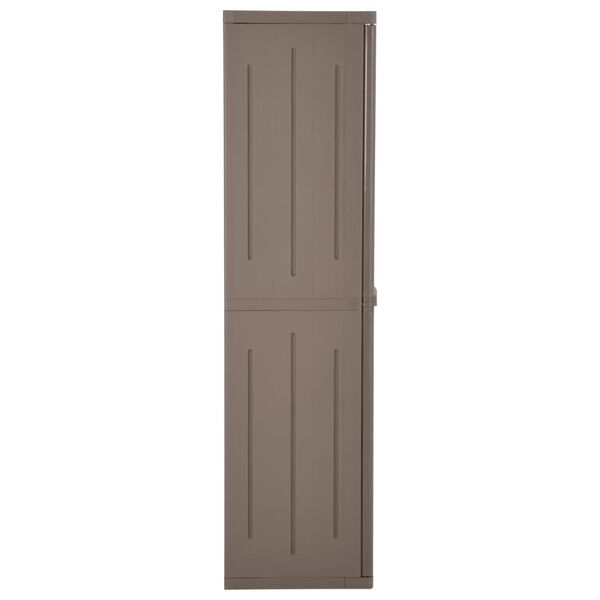 vidaXL Ντουλάπι Αποθήκευσης Κήπου Καφέ 65x45x172 εκ. PP Εμφάνιση Ξύλου