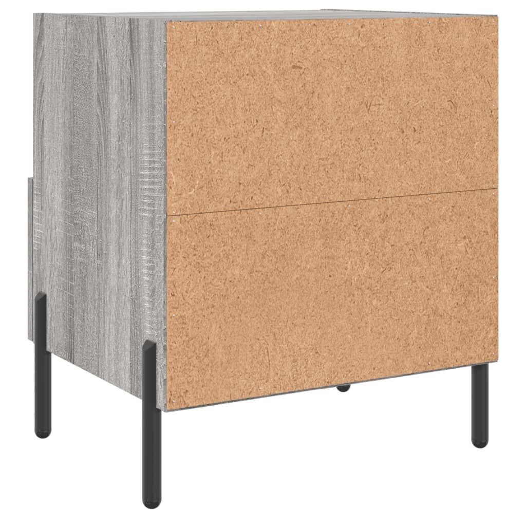 vidaXL Κομοδίνα 2 τεμ. Γκρι Sonoma 40 x 35 x 47,5 εκ. Επεξεργ. Ξύλο
