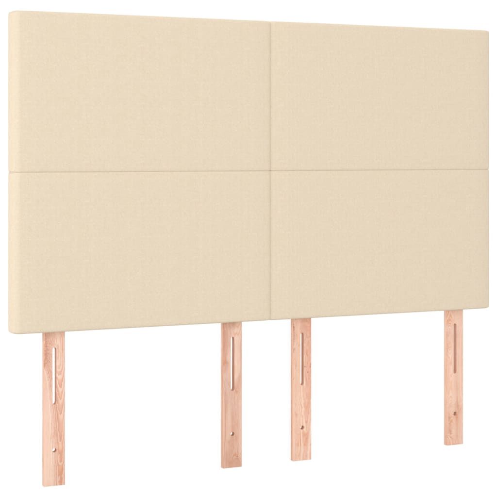 vidaXL Κρεβάτι Boxspring με Στρώμα Κρεμ 140x200 εκ. Υφασμάτινο