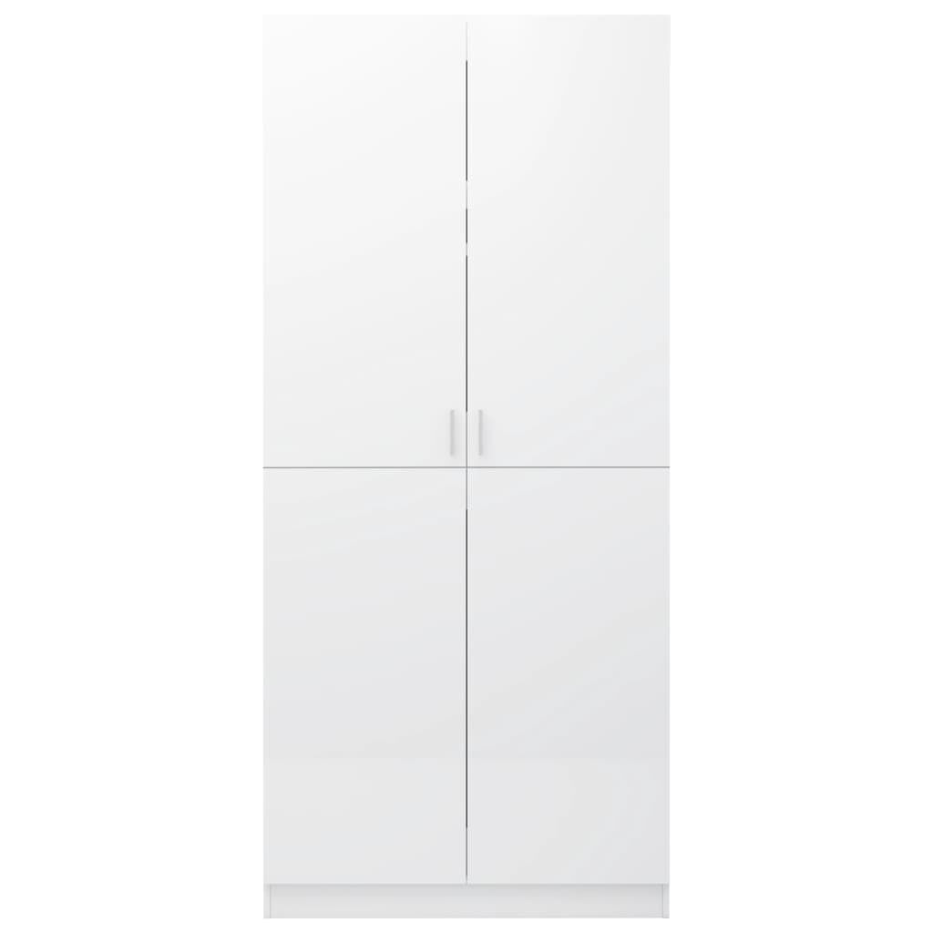 vidaXL Ντουλάπα Γυαλιστερό Λευκό 80 x 52 x 180 εκ. από Επεξ. Ξύλο