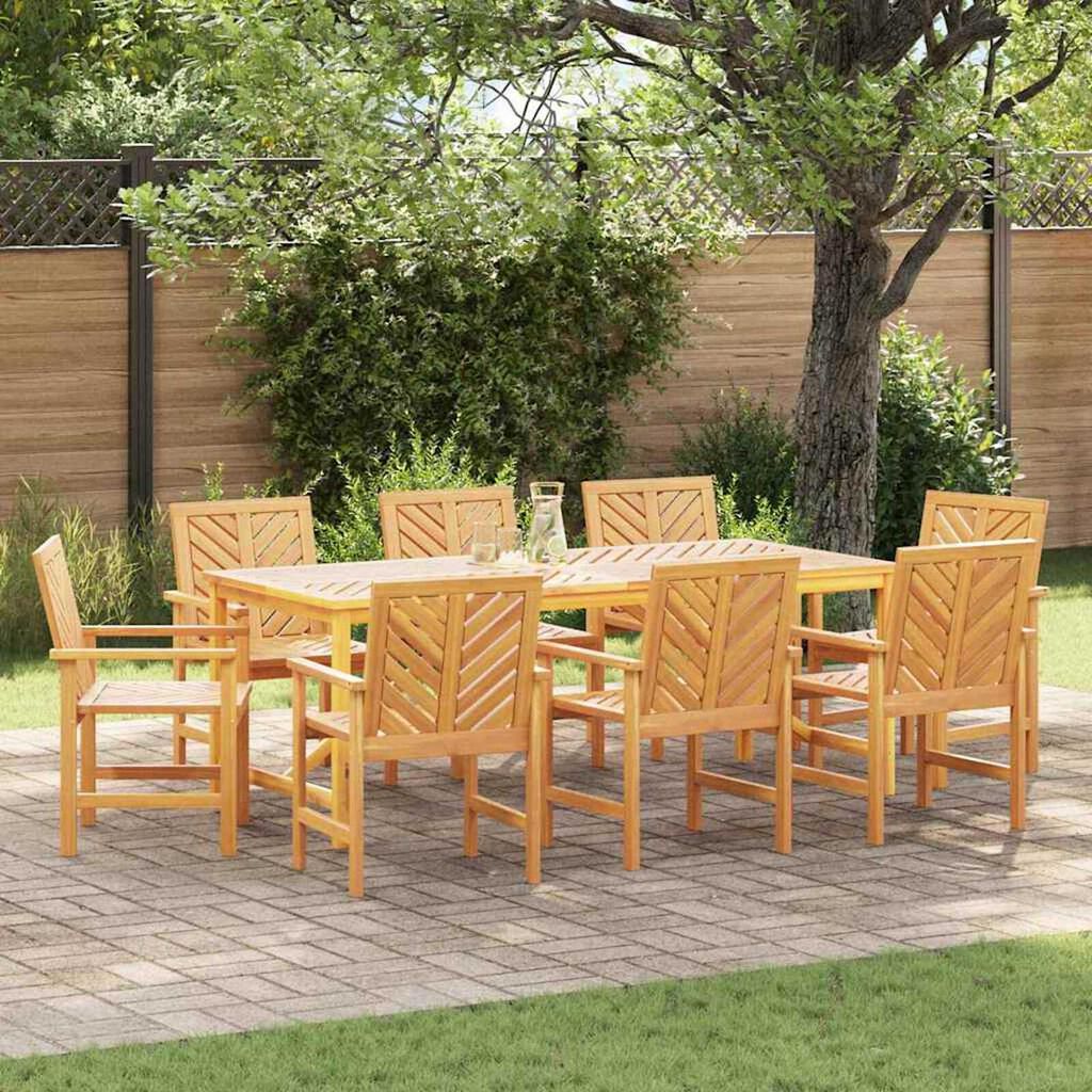 vidaXL Σέτ φαγητού για κήπο 9 pcs Καφέ 200 x 90 x 74 cm
