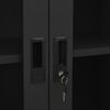 vidaXL Ντουλάπα Γραφείου Ανθρακί 90x40x180 εκ. από Ατσάλι/Ψημένο Γυαλί