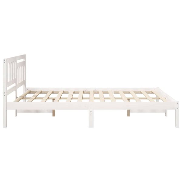 vidaXL Σκελετός Κρεβατιού Λευκό 160 x 200 cm Μασίφ ξύλο πεύκου