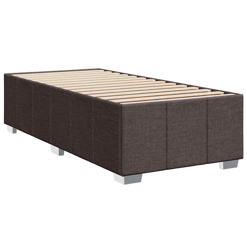 vidaXL Κρεβάτι Boxspring με Στρώμα Σκούρο Καφέ 80x200 εκ. Υφασμάτινο