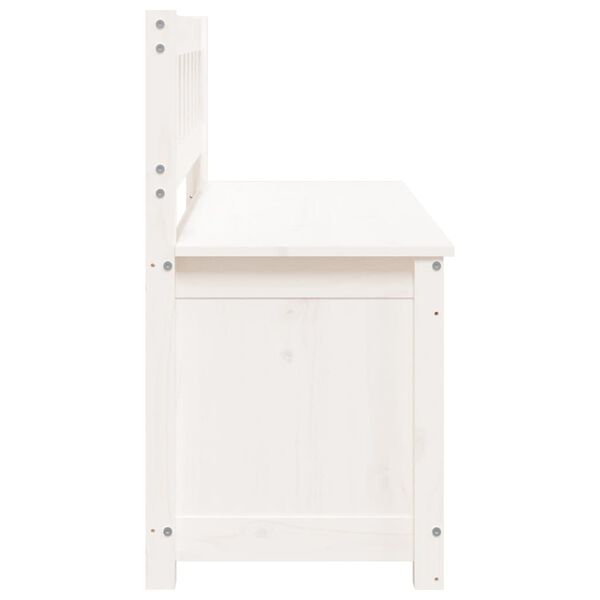 vidaXL Παγκάκι Λευκό 110 x 41 x 76,5 εκ. από Μασίφ Ξύλο Πεύκου