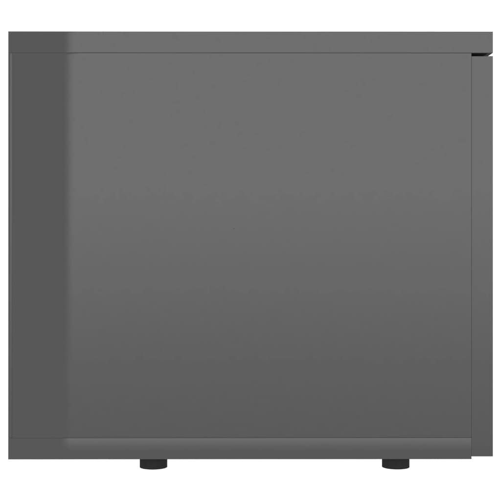 vidaXL Έπιπλο Τηλεόρασης Γυαλιστερό Γκρι 80 x 34 x 30 εκ. Επεξ. Ξύλο