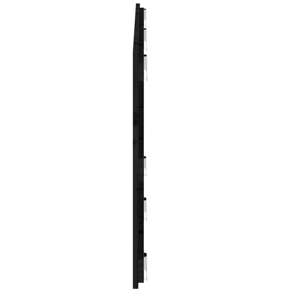 vidaXL Κεφαλάρι Τοίχου Μαύρο 147x3x60 εκ. από Μασίφ Ξύλο Πεύκου