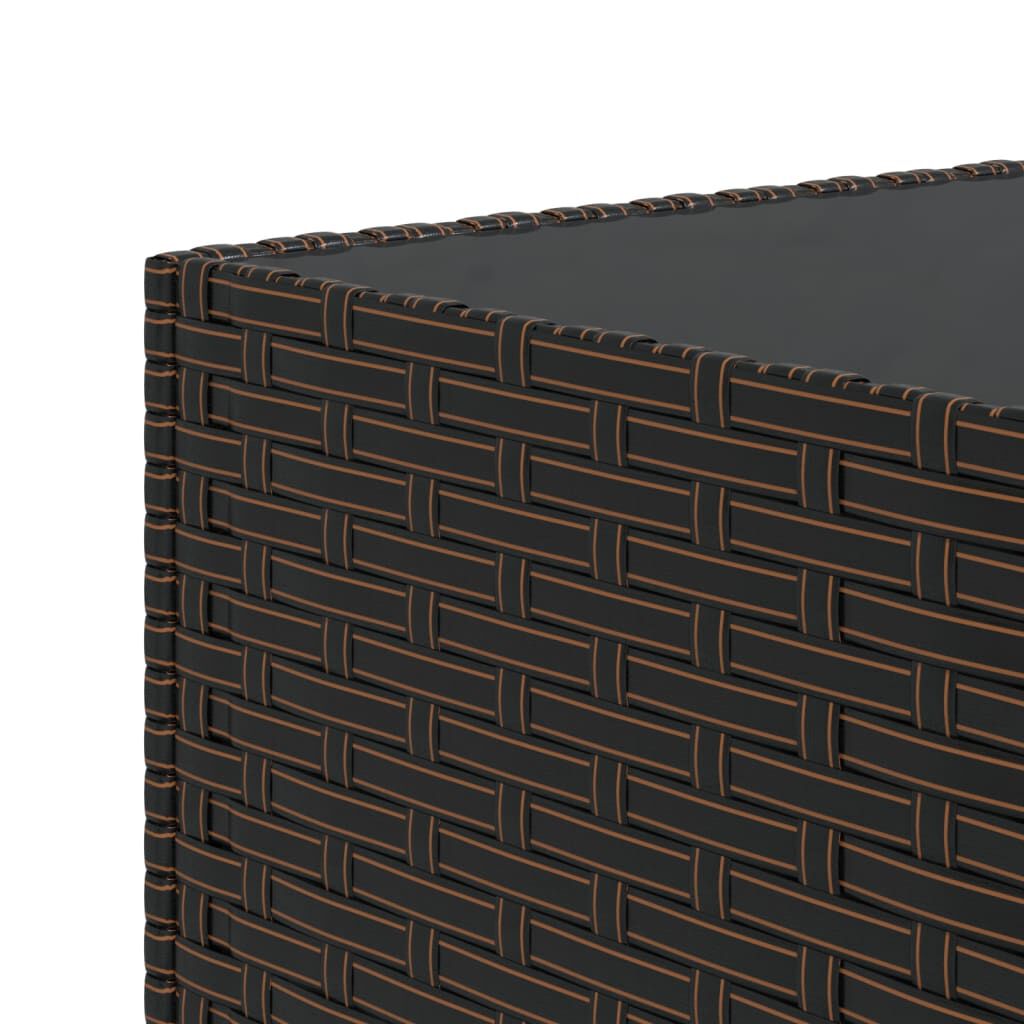 vidaXL Τραπέζάκι Κήπου Τετράγωνο Καφέ 50x50x30 εκ. από Συνθετικό Ρατάν