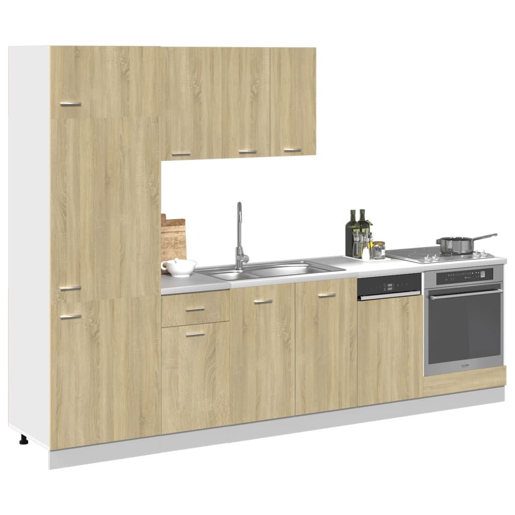 vidaXL Σετ Επίπλων Κουζίνας 7 Τεμαχίων Lyon Sonoma Δρυς Επεξ. Ξύλο