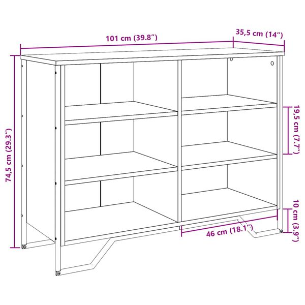 vidaXL Συρταριέρα Μαύρη 101x35,5x74,5 εκ. από Επεξεργασμένο Ξύλο