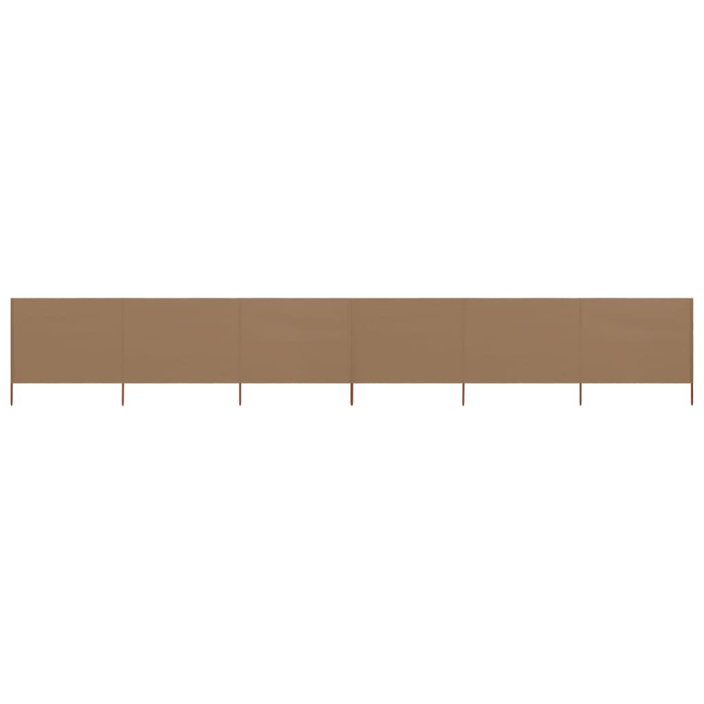 vidaXL Προστατευτικό Αέρα με 6 Πάνελ Χρώμα Taupe 800x80 εκ. Υφασμάτινο