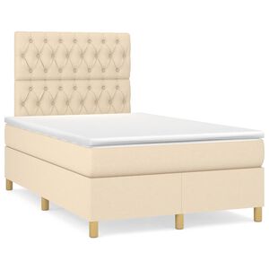 vidaXL &Kappa;&rho;&epsilon;&beta;ά&tau;&iota; Boxspring &mu;&epsilon; &Sigma;&tau;&rho;ώ&mu;&alpha; &Kappa;&rho;&epsilon;&mu; 120x200 &epsilon;&kappa;. &Upsilon;&phi;&alpha;&sigma;&mu;ά&tau;&iota;&nu;&omicron;