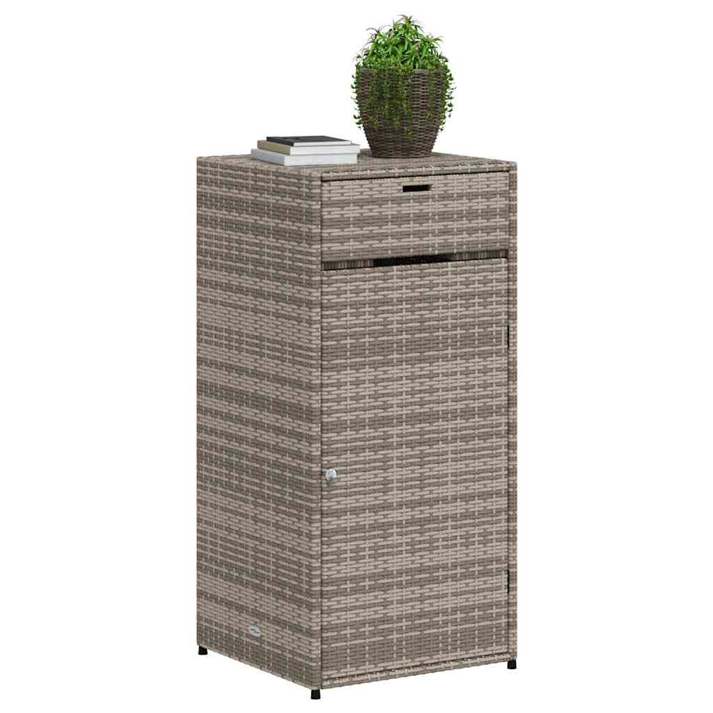 vidaXL Ντουλάπι Αποθήκευσης Κήπου Γκρι 55x55x111 εκ. Συνθετικό Ρατάν