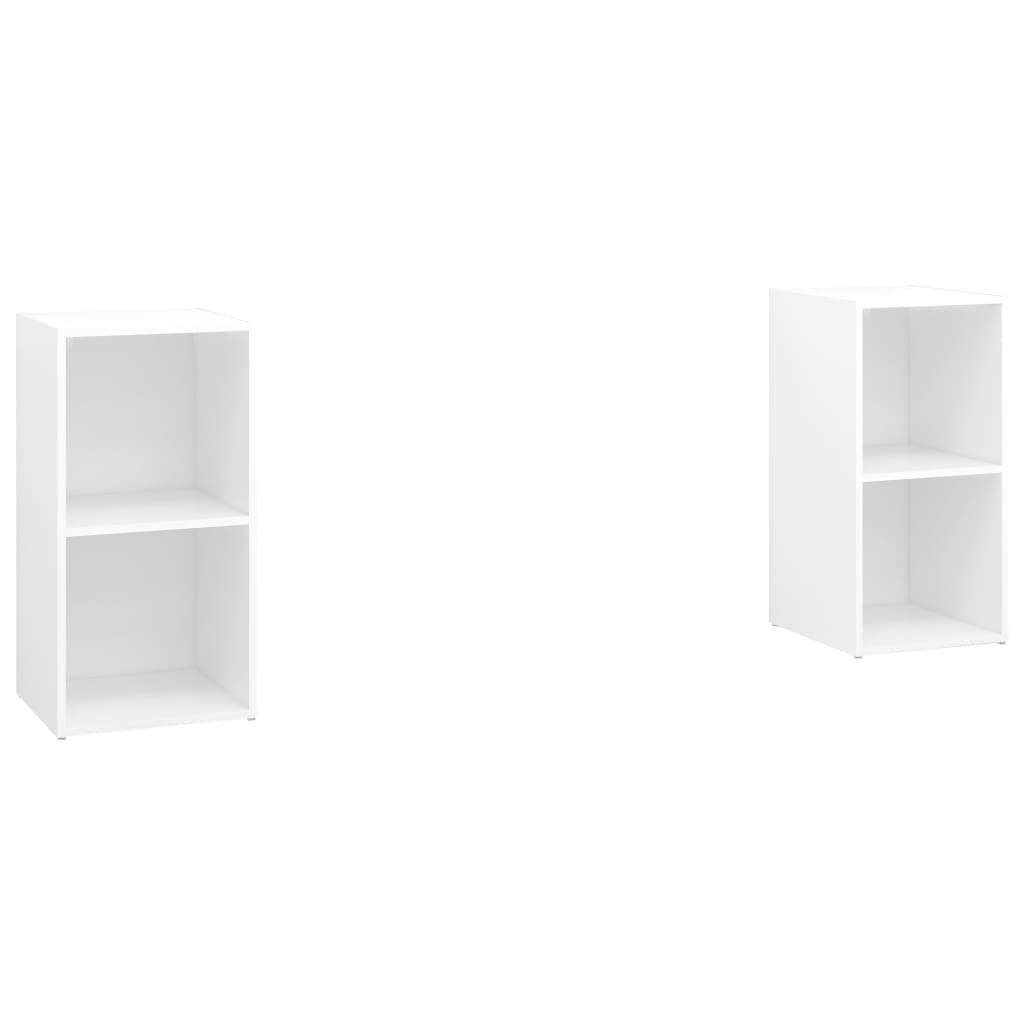vidaXL Έπιπλα Τηλεόρασης 2 τεμ. Λευκά 72 x 35 x 36,5 εκ. Επεξ. Ξύλο