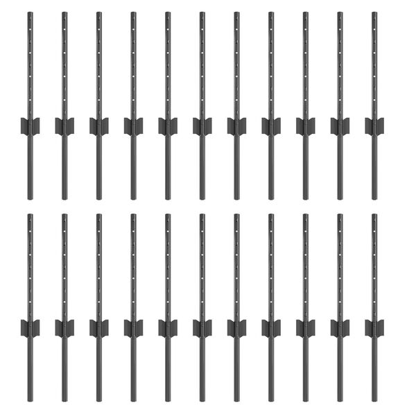 vidaXL Πό posts φράχτη 22 pcs Γκρι 80 cm Ατσάλι