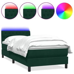 vidaXL &Kappa;&rho;&epsilon;&beta;ά&tau;&iota; Boxspring &mu;&epsilon; &Sigma;&tau;&rho;ώ&mu;&alpha; & LED &sigma;&kappa;&omicron;ύ&rho;&omicron; &pi;&rho;ά&sigma;&iota;&nu;&omicron; 80x220&epsilon;&kappa;. &Beta;&epsilon;&lambda;&omicron;ύ&delta;&iota;&nu;&omicron;