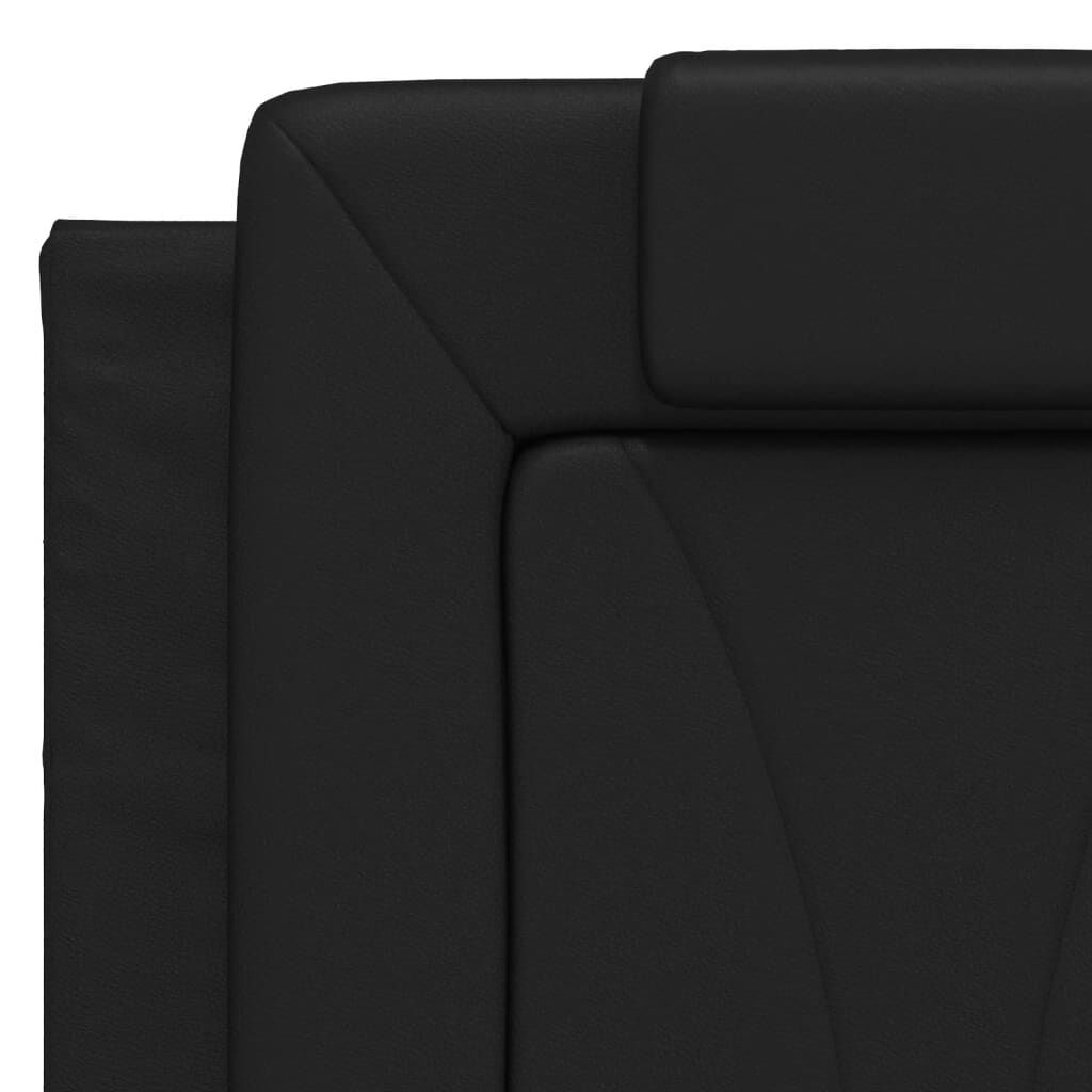 vidaXL Πλαίσιο Κρεβατιού με Κεφαλάρι Μαύρο 140x200 εκ. Συνθετικό Δέρμα