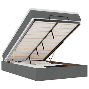 vidaXL Οθωμανικό κρεβάτι με στρώμα Σκούρο γκρι 120x200cm ύφασμα