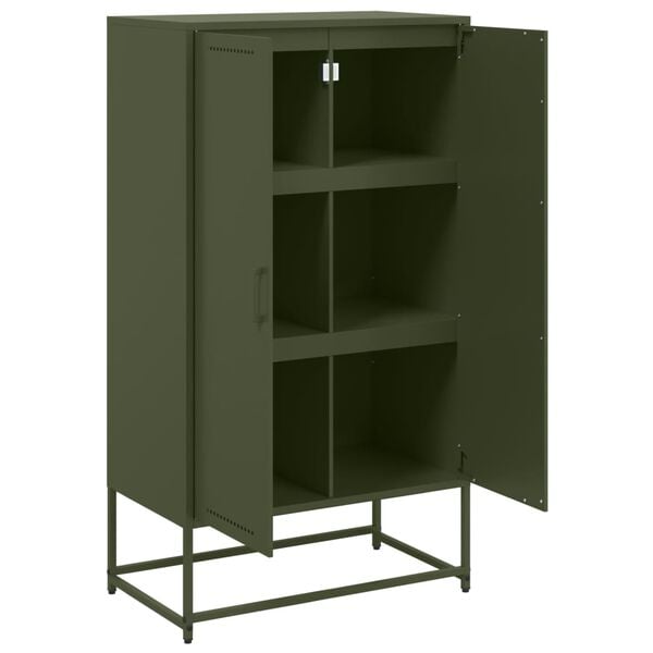 vidaXL Ντουλάπι Πράσινο Λαδί 68,5x38,5x123,5 εκ. από Ατσάλι