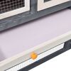 vidaXL Κλουβί Κουνελιών Γκρι/Λευκό 140x63x120 εκ. Μασίφ Ξύλο Ελάτης