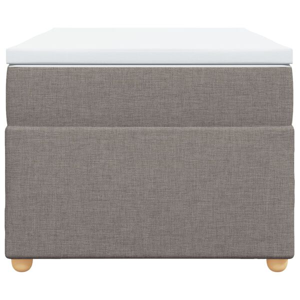 vidaXL Κρεβάτι Boxspring με Στρώμα Taupe 90x190 εκ.Υφασμάτινο
