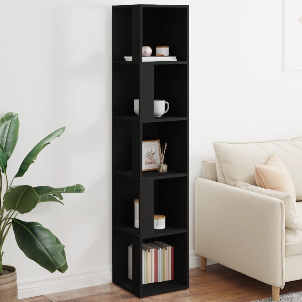 vidaXL Ντουλάπι Γωνία Μαύρο 33 x 33 x 164,5 εκ. από Επεξ. Ξύλο