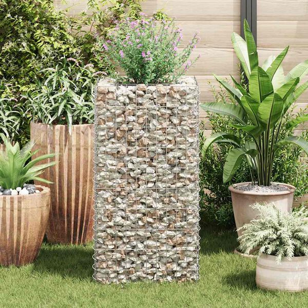 vidaXL Συρματοκιβώτιο - Γλάστρα Υπερυψωμένη 50 x 50 x 100 εκ. Ατσάλινη