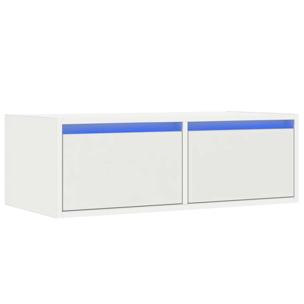 vidaXL Έπιπλο Τηλεόρασης με LED Λευκό 75x35,5x25 εκ.
