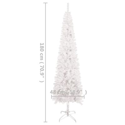 vidaXL Χριστουγεν Δέντρο Προφωτισμένο Slim Λευκό 180εκ