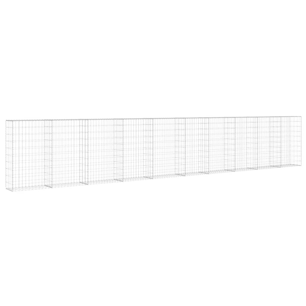 vidaXL Συρματοκιβώτιο Τοίχος 600x30x100 εκ. Γαλβαν.Χάλυβας + Καλύμματα