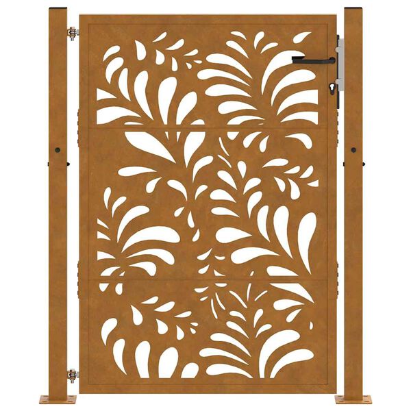 vidaXL Πύλη κήπου 105x130 cm από χάλυβα με κυματοειδές σχέδιο