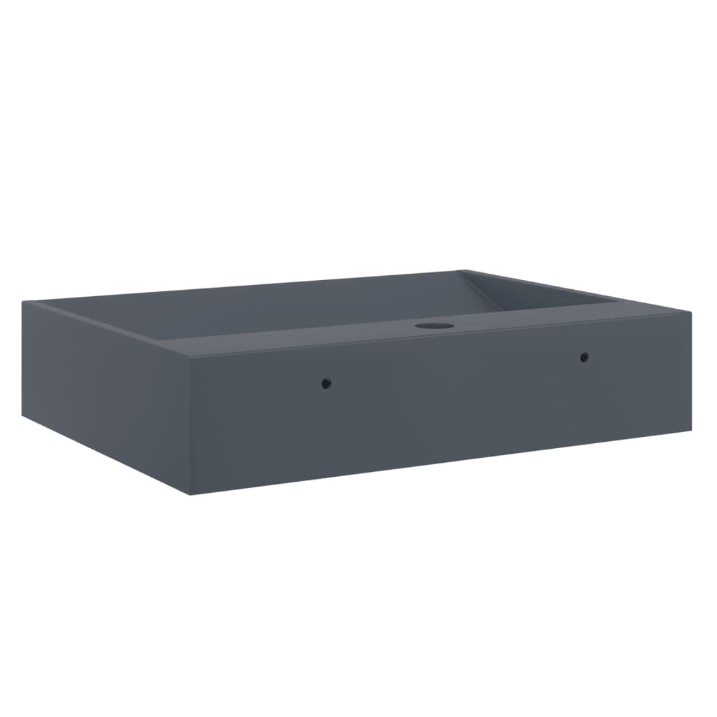 vidaXL Νιπτήρας Ανθρακί 50x38x11 εκ. Συνθετικός από Τεχνητό Μάρμαρο