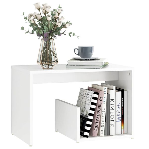 vidaXL Τραπέζι Βοηθητικό Λευκό 59 x 36 x 38 εκ. από Επεξ. Ξύλο